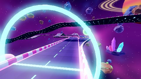 Crystal Braid's floating magnetic road in the Nebula biome.