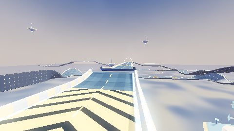 Cumulus Airtrial's reactor launch and floating roads above the clouds.