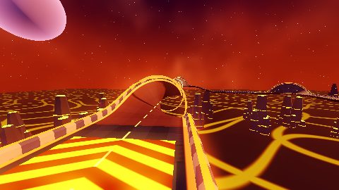 Magma Rosette's track above the glowing Lava Moon.